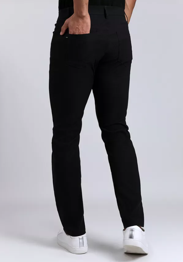 Kenneth Cole Reaction Mens Slim fit Casual Pants 38 / 30 Black Solid