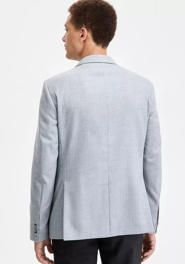 Tommy Hilfiger Men's Modern-Fit Sport Coat Blazer 48 R Light Gray Herringbone