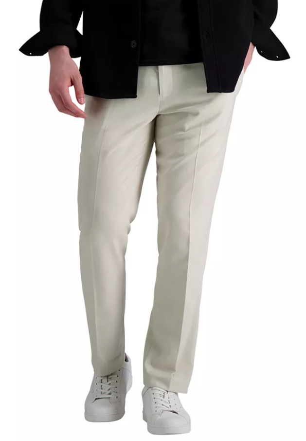 Kenneth Cole Mens Slim fit Dress Pants 38 / 30 Beige Solid Stretch