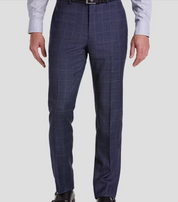 Calvin Klein Mens Slim fit Dress Pants 36 / 32 Navy Blue Check