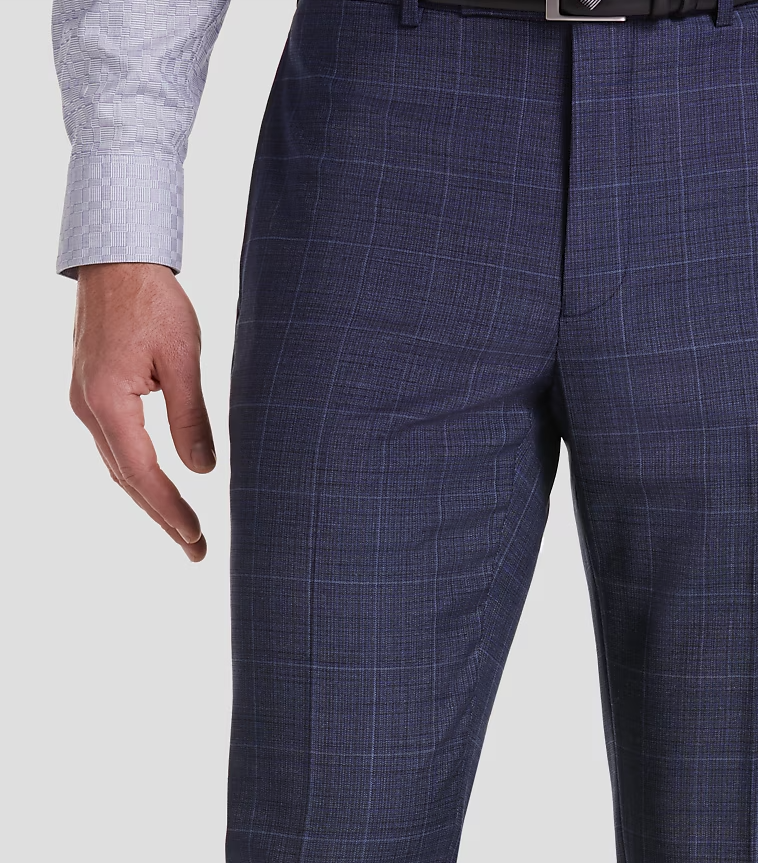 Calvin Klein Mens Slim fit Dress Pants 36 / 32 Navy Blue Check