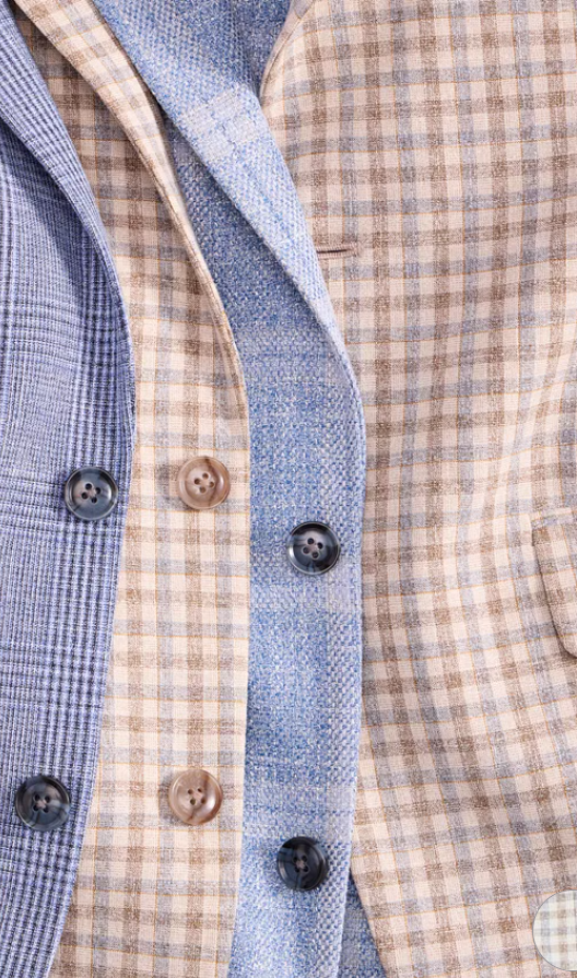 Tommy Hilfiger Mens Modern fit Sport Coat Blazer 46 R Beige Check