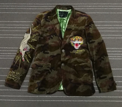 Ed Hardy Mens Classic fit Sport Coat Blazer Medium Brown Camouflage