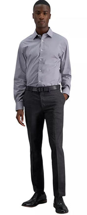 Kenneth Cole Reaction Mens Slim fit Dress Pants 31 / 30 Charcoal Grey Plaid