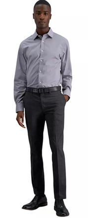 Kenneth Cole Reaction Mens Slim fit Dress Pants 36 / 30 Charcoal Grey Plaid