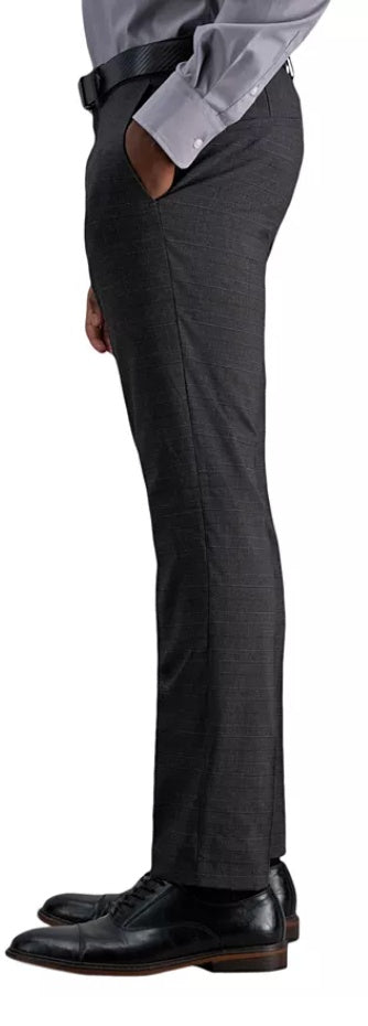 Kenneth Cole Reaction Mens Slim fit Dress Pants 31 / 30 Charcoal Grey Plaid
