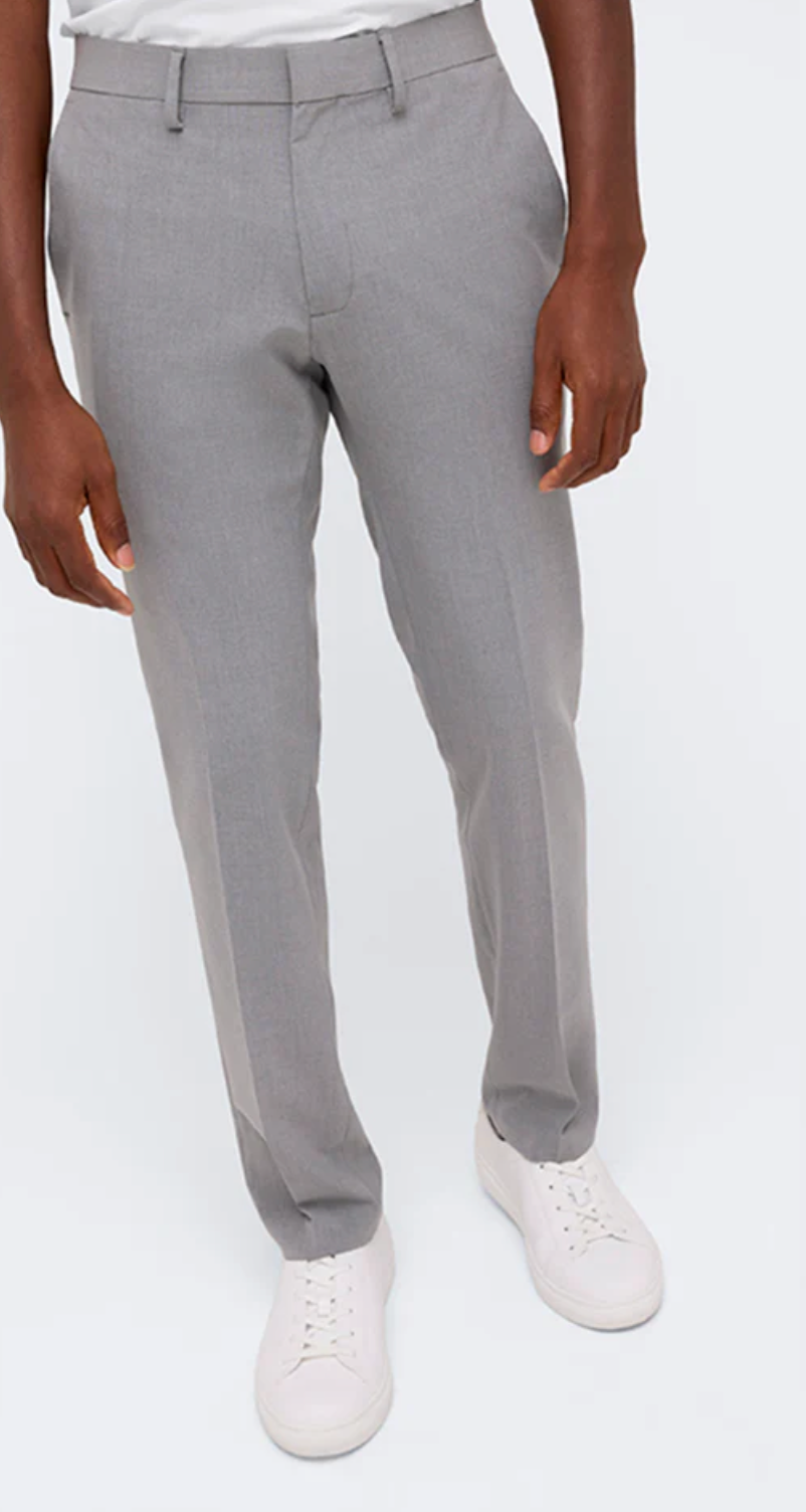 Kenneth Cole Mens Skinny fit Dress Pants 36 / 32 Light Grey Solid Stretch