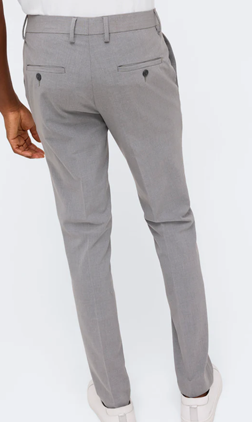 Kenneth Cole Mens Skinny fit Dress Pants 36 / 32 Light Grey Solid Stretch