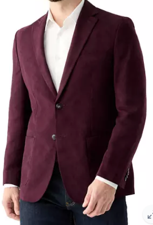 Michael Kors Mens Classic fit Sport Coat Blazer 40 R Deep Burgundy Red Solid