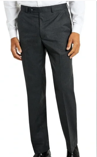 Van Heusen Men Classic fit Dress Pants 38 / 30 Charcoal Grey Stretch