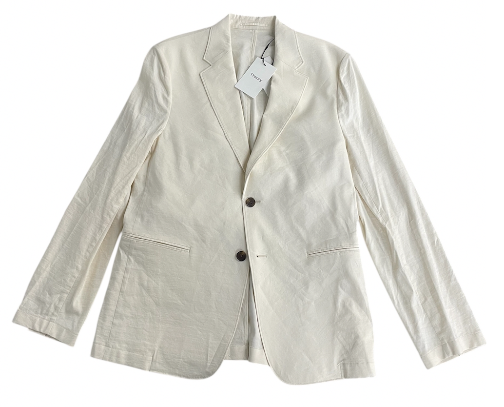 Theory Men Slim fit Suit Jacket Blazer 40 R Light Beige Solid Stretch