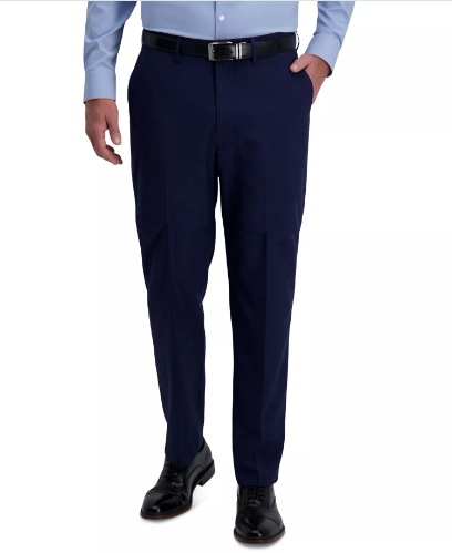 Haggar Mens Classic fit Dress Pants 36 / 29 Blue Solid