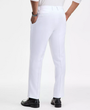 Tayion Mens Classic fit Dress Pants 32 / 30 White Solid Stretch