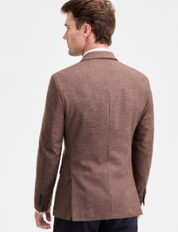 Kenneth Cole Mens Slim fit Sport Coat Blazer 48 R Brown Solid Stretch