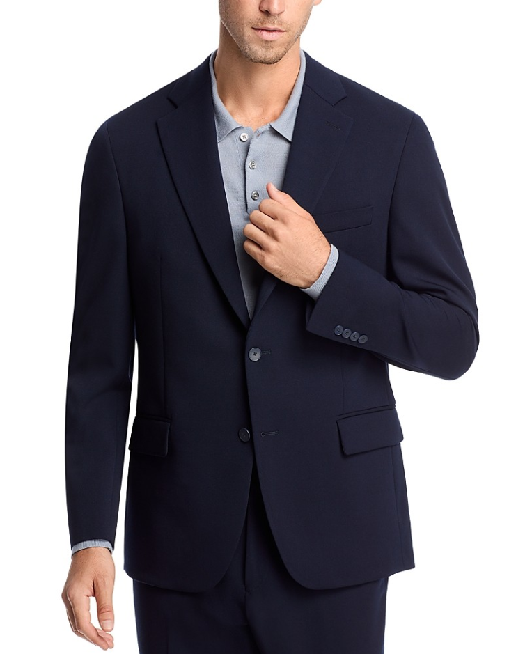 Vince Mens Slim fit Suit Jacket Blazer 44 R Navy Blue Solid Stretch
