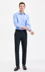 Tommy Hilfiger Mens Modern fit Dress Pants 36 / 30 Navy Blue Plaid Stretch