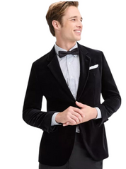 Hugo Boss Mens Slim fit Cotton Velvet Sport Coat Blazer 42 R Black Solid