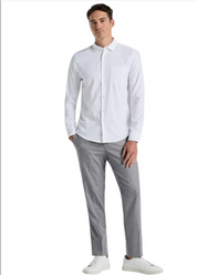 Perry Ellis Mens Modern fit Dress Pants 36 / 32 Mid Grey Solid Stretch