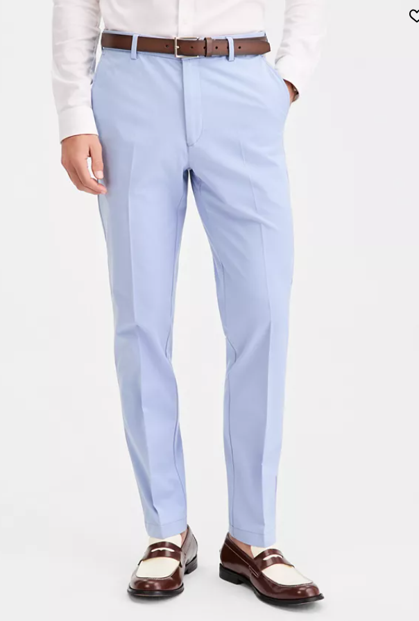 Michael Kors Mens Classic fit Dress Pants 42 / 32 Periwinkle Blue Solid Stretch