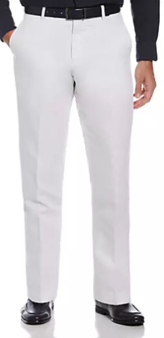 Perry Ellis Portfolio Mens Modern fit Dress Pants 34 / 34 White Solid