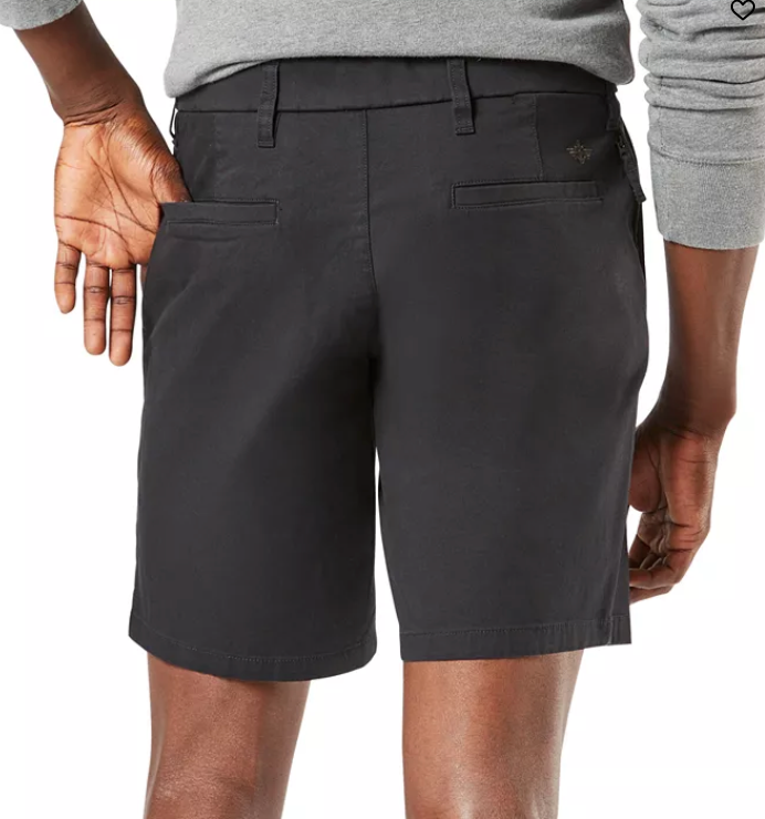 Dockers Mens Regular fit Casual Shorts 34 Grey Solid Stretch