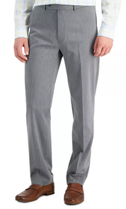 Nautica Mens Modern fit Dress Pants 30 / 32 Light Grey Solid Stretch