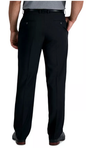 Haggar Mens Classic fit Dress Pants Pants 42 / 30 Black Solid