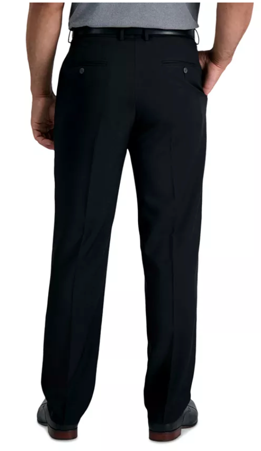 Haggar Mens Classic fit Dress Pants Pants 42 / 30 Black Solid