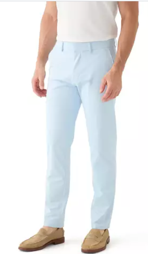 Kenneth Cole Mens Slim fit Dress Pants 32 / 32 Light Blue Solid Stretch