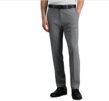 Kenneth Cole Mens Slim fit Dress Pants 34 / 34 Charcoal Grey Check Stretch