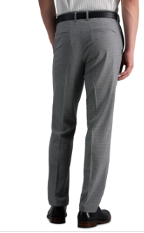 Kenneth Cole Mens Slim fit Dress Pants 34 / 34 Charcoal Grey Check Stretch