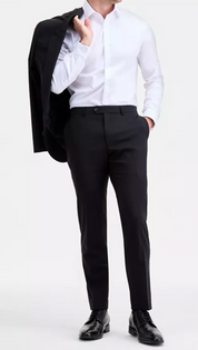 Ted Baker Mens Modern fit Dress Pants 32 / 32 Black Solid Stretch