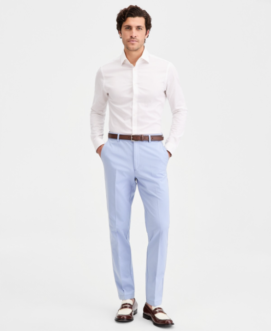 Michael Kors Mens Classic fit Dress Pants 32 / 30 Light Blue Solid Stretch