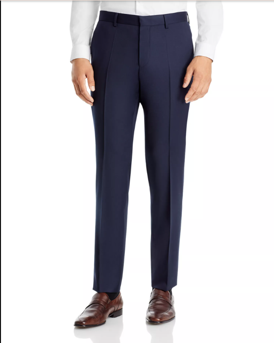 Hugo Boss Mens Slim fit Dress Pants 40 / 32 Navy Blue Solid Stretch