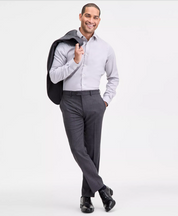 Ted Baker Mens Modern fit Dress Pants 34 / 34 Charcoal Grey Solid Stretch