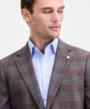 Ted Baker Mens Modern fit Suit Jacket Blazer 38 S Brown Plaid Stretch