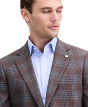 Ted Baker Mens Modern fit Sport Coat Blazer 38 R Brown Blue Plaid Wool