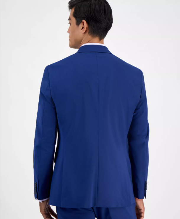 Hugo Boss Mens Modern fit Suit Jacket Blazer 48 R Blue Solid Stretch