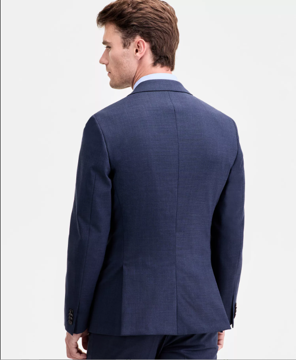 Ted Baker Mens Modern fit Suit Jacket Blazer 38 R Navy Blue Solid Stretch
