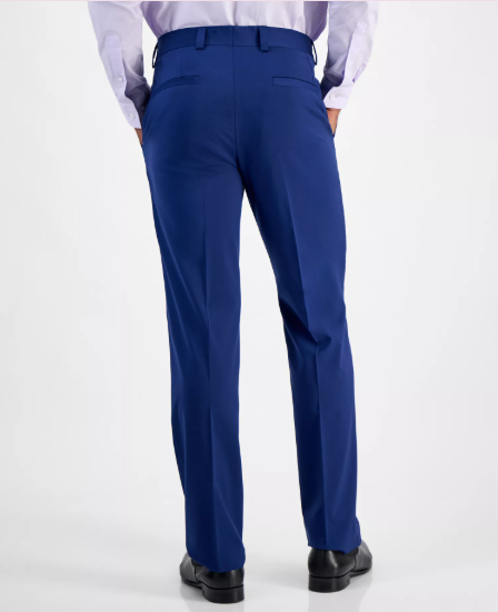 Hugo Boss Mens Modern fit Dress Pants 32 / 30 Navy Blue Solid Stretch