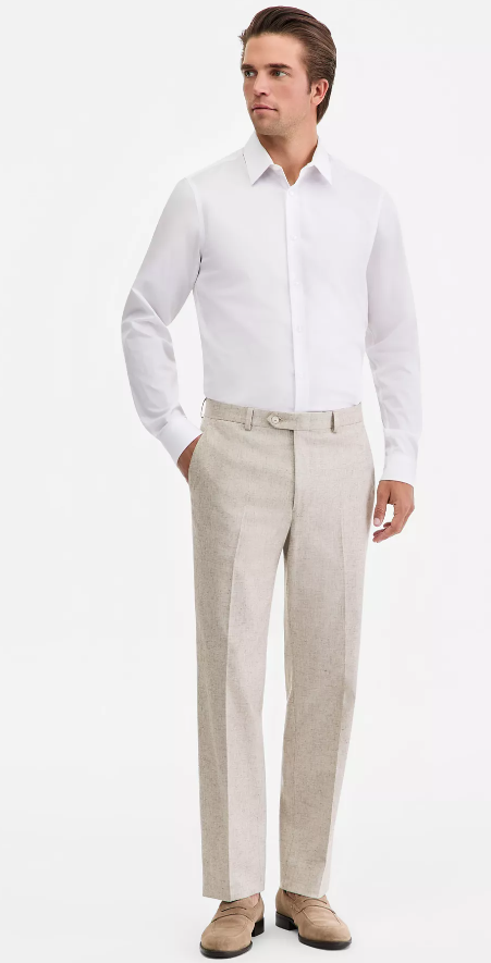 Michael Kors Mens Classic fit Dress Pants 32 / 30 Beige Solid Stretch