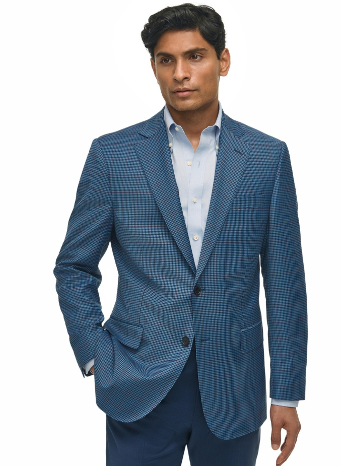 Brooks Brothers Mens Classic fit Sport Coat Blazer 44 R Dark Teal Blue Check