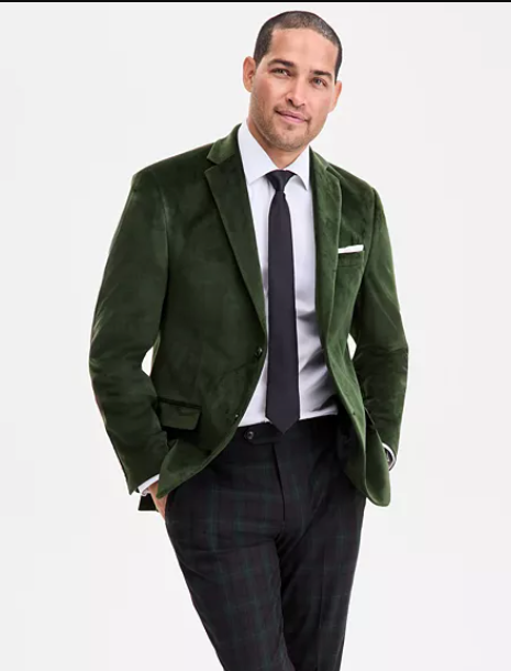 Bar III Mens Slim fit Sport Coat Blazer 38 S Olive Green Solid Stretch