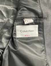 Calvin Klein Mens Slim fit Sport Coat Blazer 36 S Mid Grey Solid Stretch