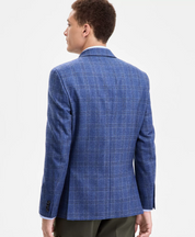 Tommy Hilfiger Mens Modern fit Sport Coat Blazer 40 S MId Blue Plaid Stretch