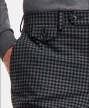 Tayion Collection Mens Classic fit Dress Pants 44 / 30 Charcoal Grey Check Stretch