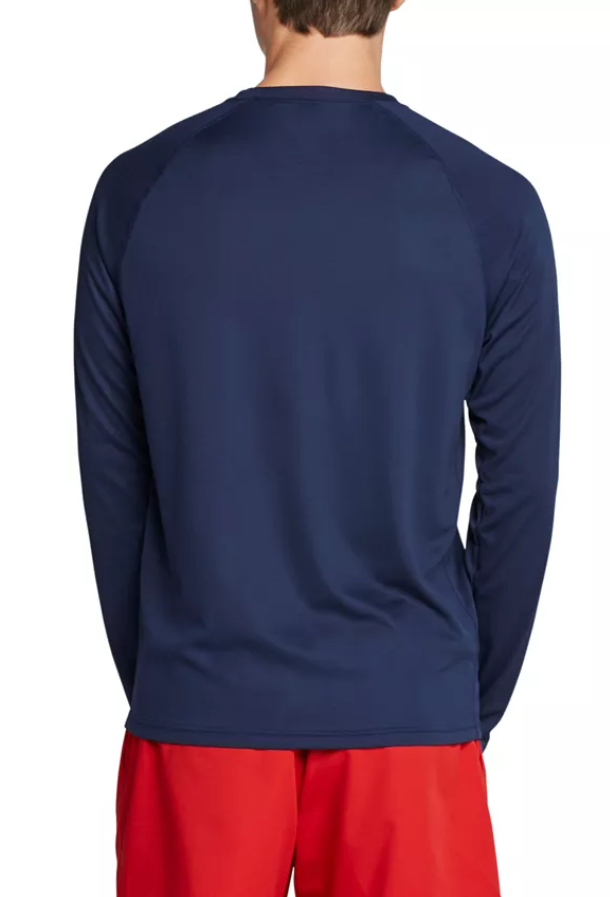 Speedo Mens Regular fit Long Sleeve UPF Sun Shirt XXL Navy Blue
