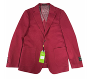 Tom Baine Mens Slim fit Sport Coat Blazer 38 R Red Solid Stretch