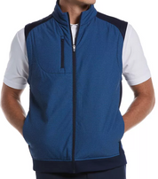 PGA TOUR Men Regular fit Sleeveless Golf Vest Medium Blue Geometric Lightweight