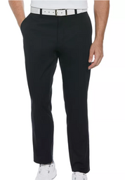 PGA TOUR Mens Classic fit Golf Pants 32 / 32 Black Solid Stretch